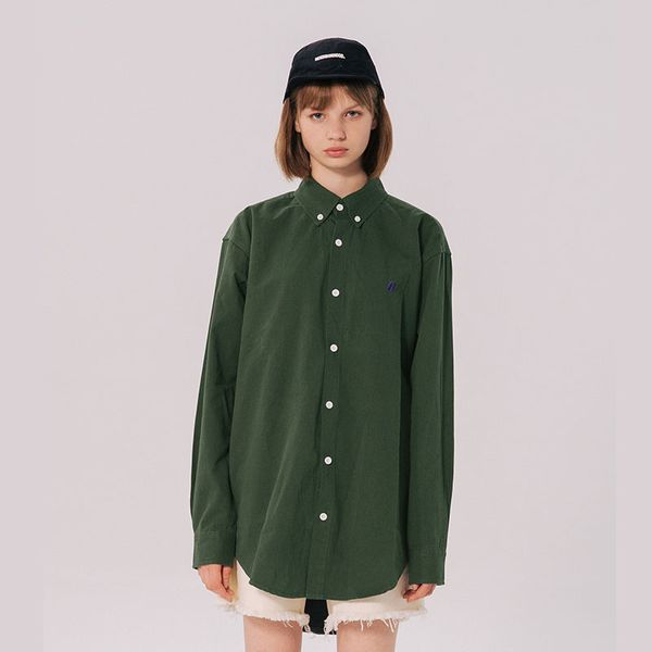 

male couple high street vintage fashion solid color dress shirts men women loose long sleeve casual shirt, White;black