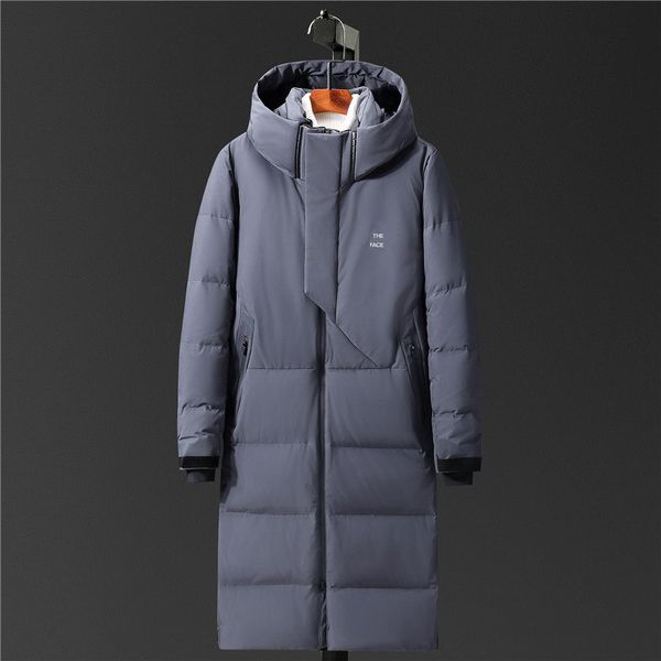

nf --8013-whiteiswhite man long hooded parkas street fashion down jacket coat outdoor windproof warm outwear men long slim outfit, Black