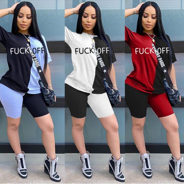 

summer 2 piece outfits for women t shirt + shorts leggings sets casual bodycon club athletic tracksuits, White