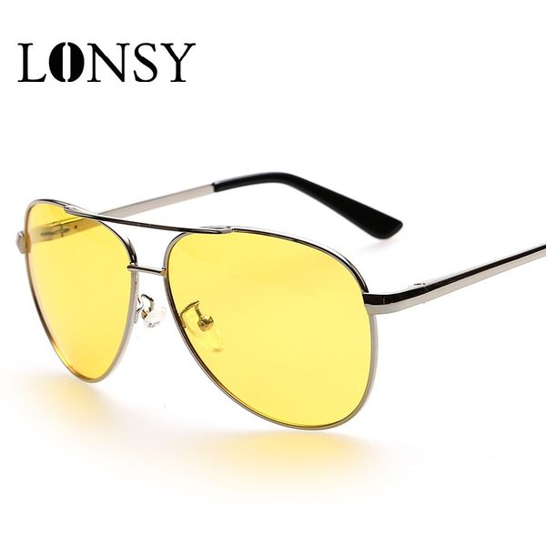 

lonsy men new car night sunglasses polarized driving glasses male uv400 protection sunglasses eyewear accessories, White;black