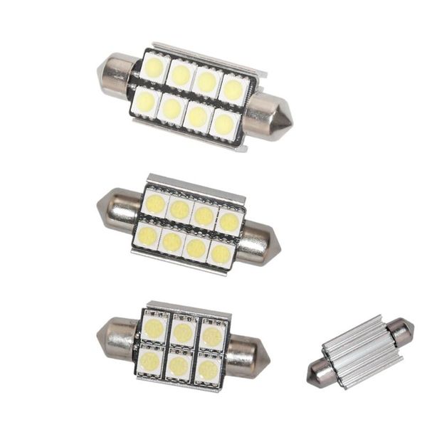 

2pcs 36mm 39mm 42mm canbus error dome festoon 6smd 8smd led reading light source light bulb bright white