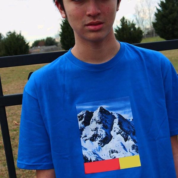 

17fw thenf х box logo tee mountain hip hop комиксы printed скейтборд прохладный футболки мужчины женщины хлопок повседневный мультфильм футб, White;black