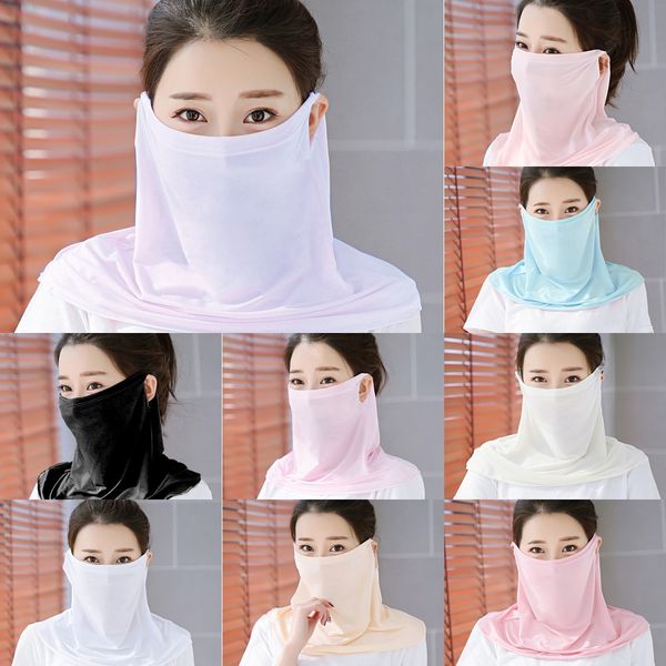 

qdzo4 new sun cycling half face mask cool elastic ice fabric bike neck scarf bicycle sport outdoor protection facemask summer, Black