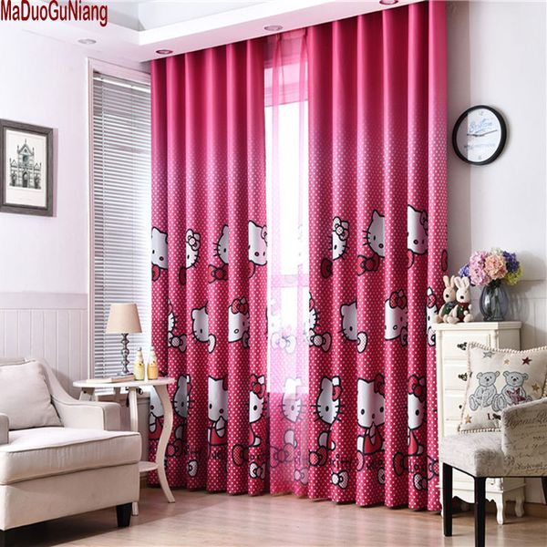 2019 Hello Kitty Pink Princess Curtains For Girl S Room Nursery Kids Children Baby Room Bedroom Blackout Curtains Window Panel Ready From Fair2015