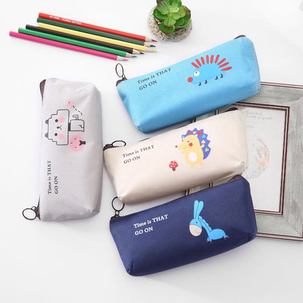 

cute animal pencil case stationery gift for student canvas pencil box case bag school office supply