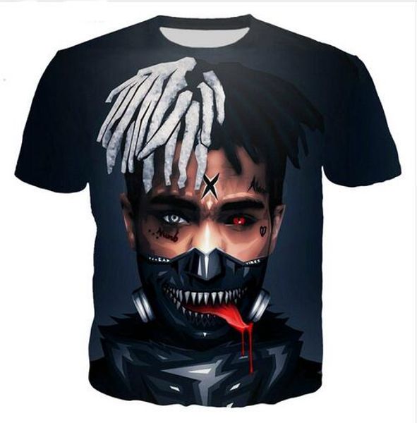 

new fashion mens summer style rapper xxxtentacion t-shirt 3d xt printed casual clothing good quality tee shirts, White;black