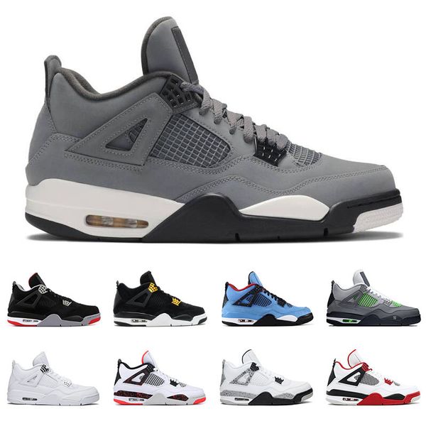

2019 men basketball shoes 4s cool grey bred white cement royalty pure money fire red oreo motosports mens sneakers trainers sports shoe