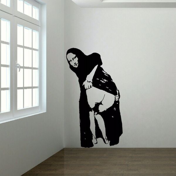 

banksy mona lisa mooning настенные настенные росписи передача арт наклейка плакат наклейки декоративные виниловые настенные наклейки