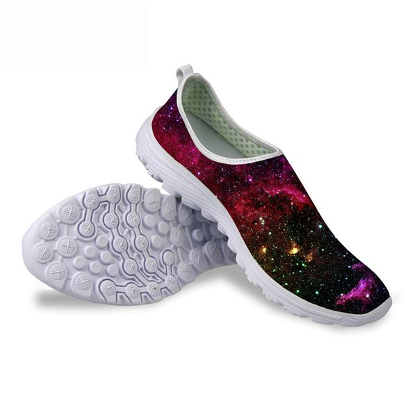 

hycool women sneakers flat cool fashion fancy galaxy space star pattern ladies shoes casual comfortable slip-on beach footwear, Black
