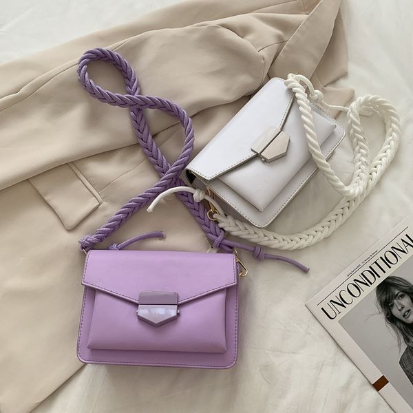 

new texture foreign female bag 2020 summer wild woven shoulder messenger bag korean fashion small square