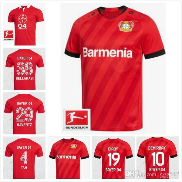 

19 20 Леверкузен футбол Джерси L.BENDER 2019 2020 Байер 04 Леверкузен HAVERTZ Джерси DEMIRBAY ALARIO Волланд футбол рубашка