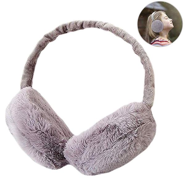 

cute classic winter earmuff adjustable warm ear muffs cover outdoor folding ear warmers earmuffs gift, Blue;gray