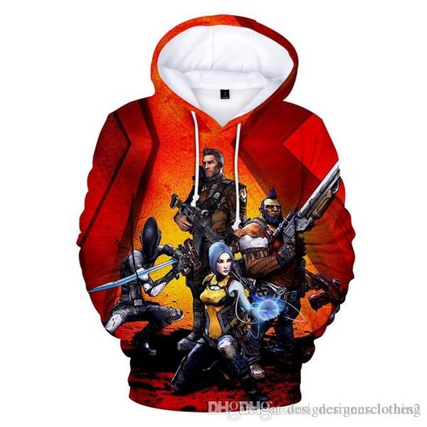 

3d цифровой печати borderlands3 мужские толстовки мода игры с длинным рукавом пуловер мужские толстовки, Black