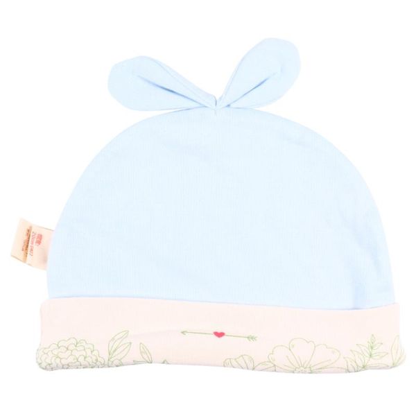 

3pcs adorable heart pattern ears design cotton hat soft comfortable cap baby hat newborn cap for spring summer decoration (blue, Yellow