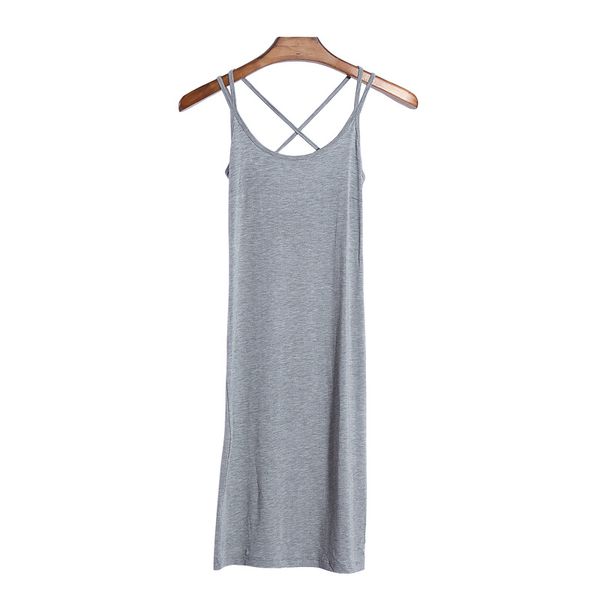 

female suspender skirt sleepwear summer modal nightgown nightie backless nightdress nightwear leisure negligee nighty, Black;red