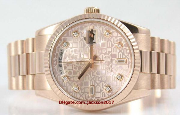

christmas gift wristwatches mens watch day 18k gold diamanten ref. 118235, Slivery;brown