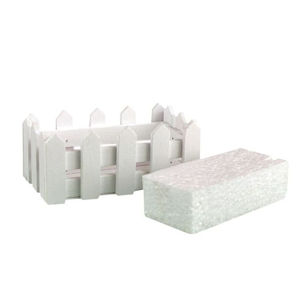 

decorative vase 16cm wooden fence with foam for artificial flower vase home furniture decorations
