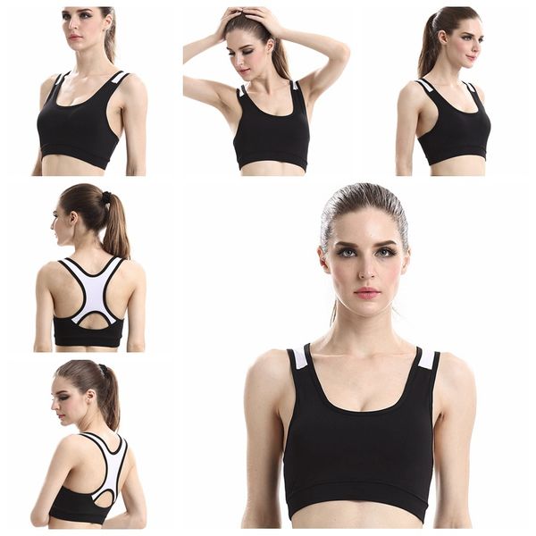 

summer yoga bras running fitness absorbent push-up sports bra vest outdoor exercising sportswear activewear new, White;black