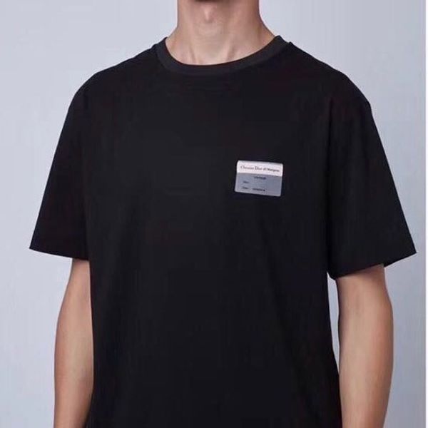 

19SS Роскошный Дизайнер Тройник Хлопок Письмо Патч Шею Свободные С Коротким Рукаво