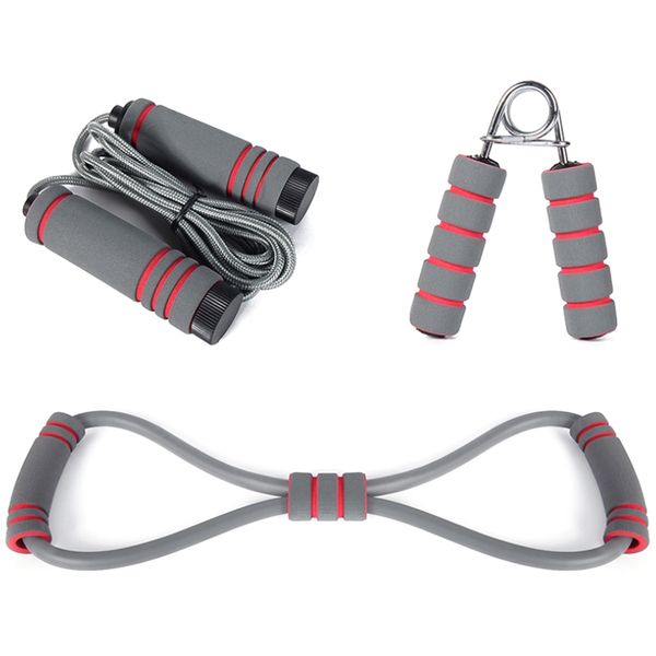

jump ropes three-piece set indoor sports fitness rope grip rally device combination