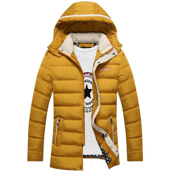 

2018 winter men clothes parkas detachable hooded coats thicken warm plus size casual solid long sleeve bubble coat for men, Black