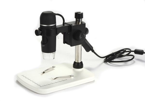 Freeshipping Profissional HD USB Microscópio Digital Sensor de Imagem 300X Real 5.0MP 8 LED de Medição + Suporte Ajustável