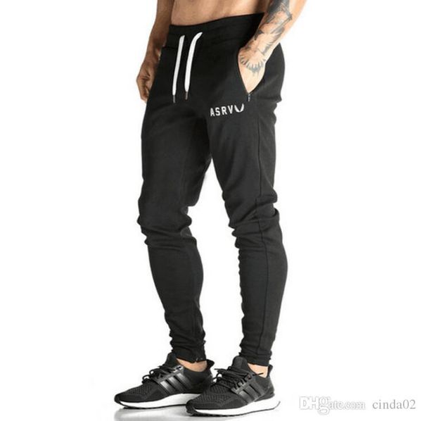 

gym sports pant for men running wear fashion loggers drawstring long pants, Black