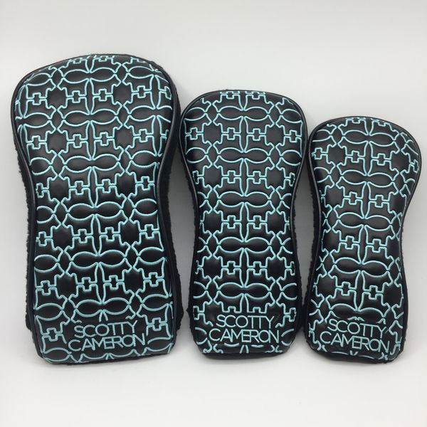 

2019 scot golf woods headcovers set club cover for driver fairway blade putter club can custom hybrid club cover