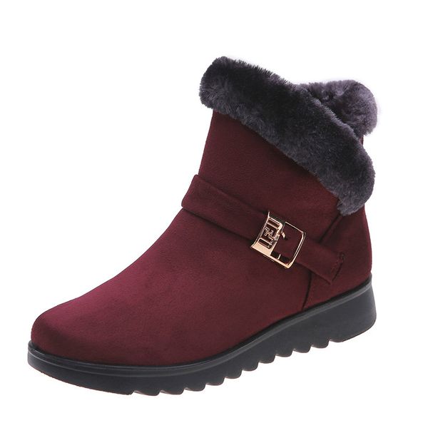 

2019 fashion snow boots women boots warm fur women ankle female winter winter shoes shoes bota booties, Black