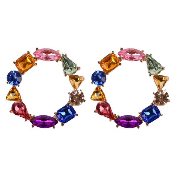 

горячие модели европейских и американский стиль мода женщин дикий темперамент полный бриллиантовые серьги классический геометрическая большо, Golden