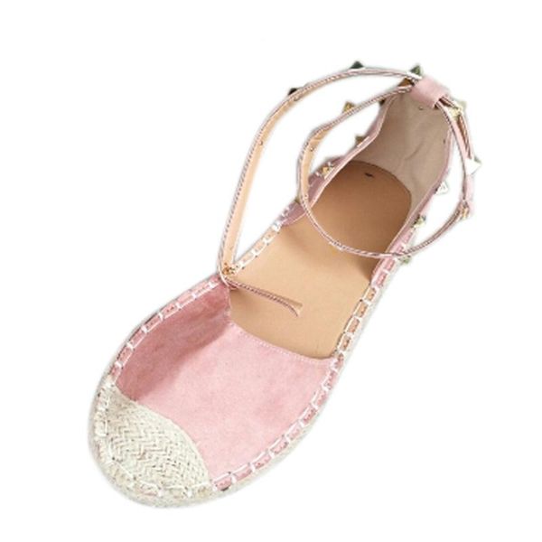 

sagace women's sandals ladies retro large size lightweight sandals flat casual rivet decorative bandage new, Black