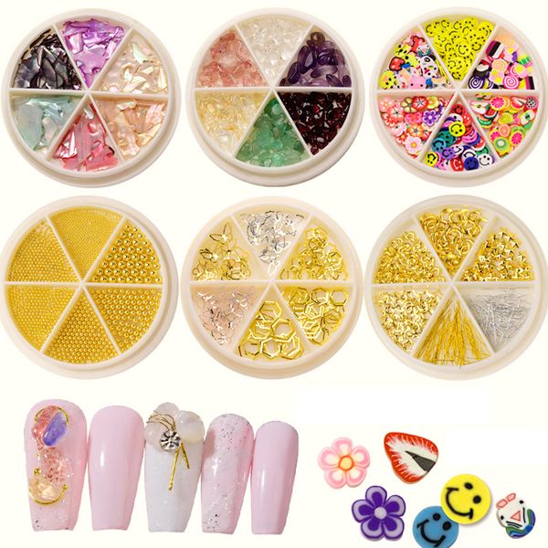 

кристалл ab стразы для ногтей аксессуары mix shell хлопья metal шпильки икра бусины 3d pearls ногтей украшения, Silver;gold