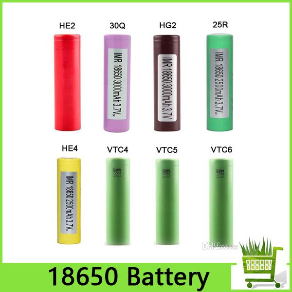 

высокое качество hg2 30q vtc6 3000 мач inr18650 25r he2 he4 2500 мач vtc5 2600 мач vtc4 18650 батарея e cig mod аккумуляторная литий-ионная