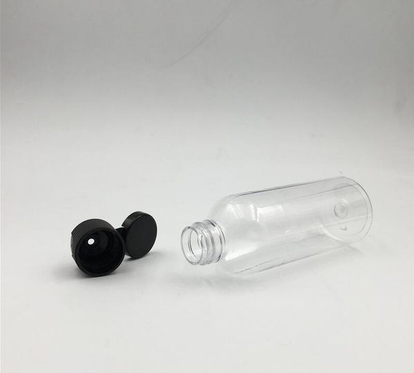 

50 pcs 10 50 80 100 ml transparent clear plastic perfume bottle black flip the containers
