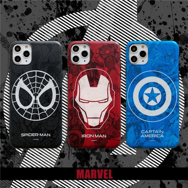 

marvel case for iphone x 11 pro xs max xr 8 7 6 6s plus phone cover soft matte 3d silicon iron man spiderman avengers coque case