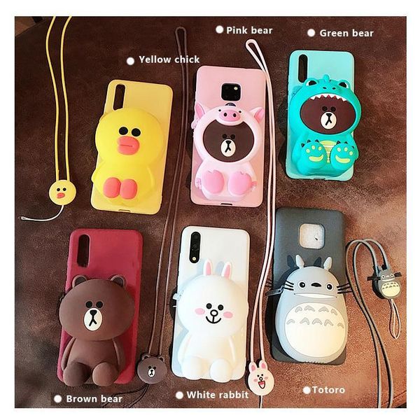 

cute cartoon 3d bear wallet phone case for samsung galaxy m10 m20 m30 a30 a40 a50 a70 soft silicone cover back capa
