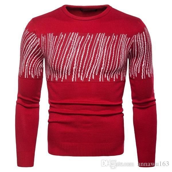 

stylish pullover men's sweater new brand with long sleeve crew neck wool blend knitted winter mens clothing wholesale, White;black