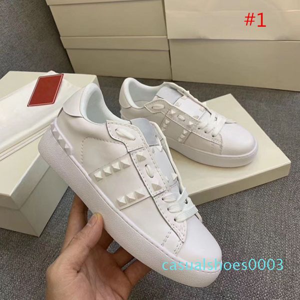 

fashion quality genuine leather metal spike lady comfort casual dress shoe sport sneaker casual leather shoes personality womens hiking c03, Black