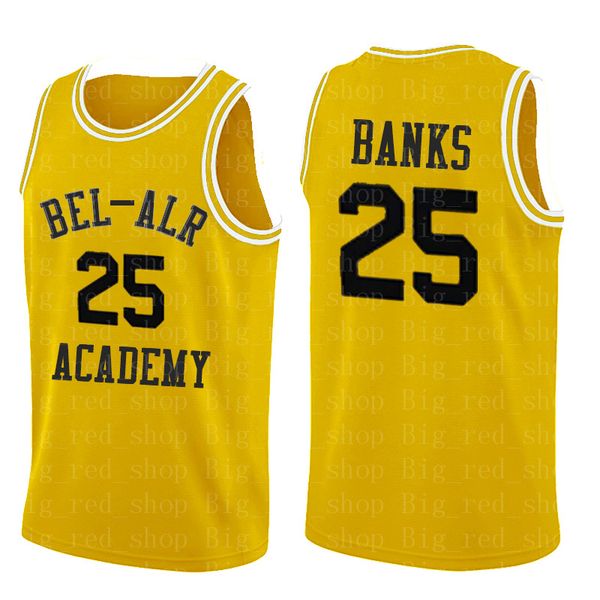 

14 will smith bel-air academy jersey 25 carlton banks 100% stitched basketball jerseys yellow high quality, Black
