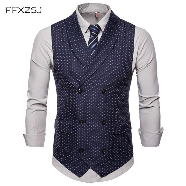 

ffxzsj 2018 new vests male slim fit vest suit men waistcoat homme sleeveless mens suit vest fashion casual plus size 4xl, Black;white