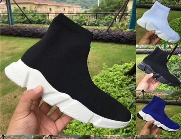 

2019 speed trainer sock shoes casual sneakers for men women designer shoes high mid black red fashion luxury platform chaussure