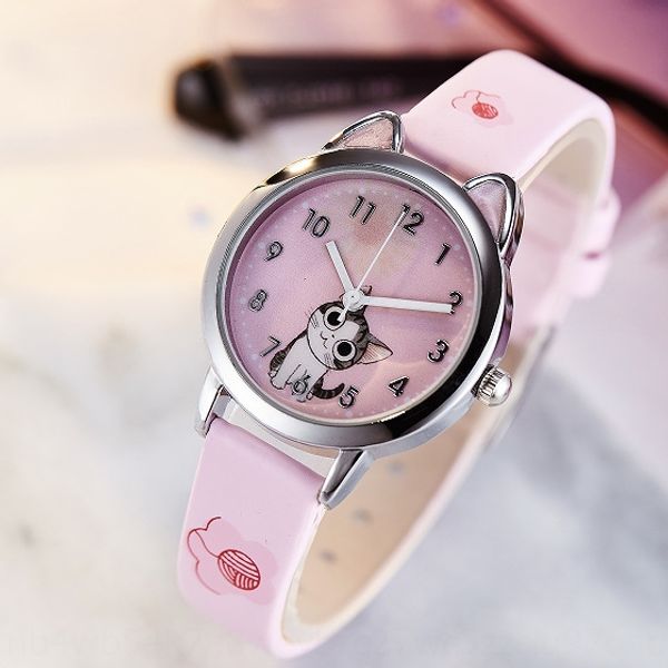 

children's cute cute little girls electronic quartz watch boy belt women's electronic quartz watch, Blue