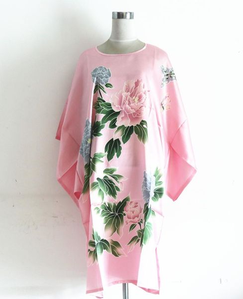 

21 style women's faux silk robe bath gown nightgown summer sleep shirts new style sleepwear printed, Black;red