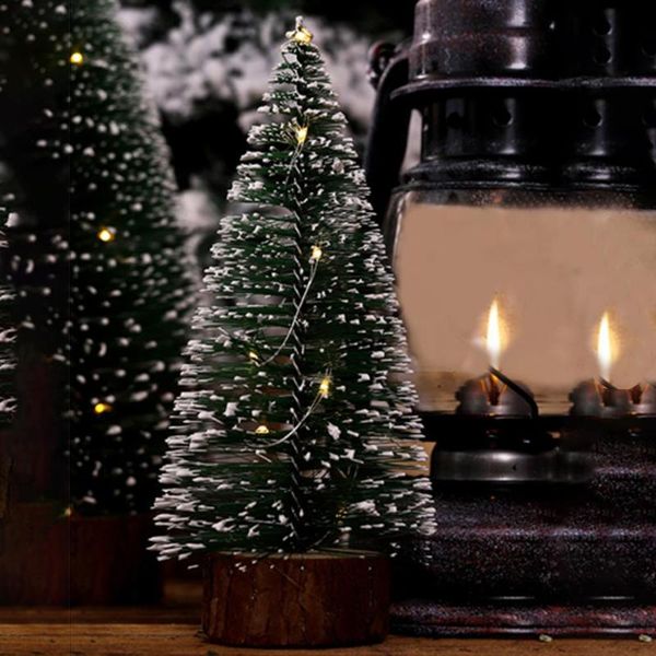 

mini christmas tree glowing small pine tree xmas cedar ornaments batteries festival table miniature gift for children
