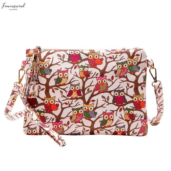 

owl tree women bags shoulder bag handbag cartoon pu leather beach crossbody messenger bag designer tote bolsas feminina t2p