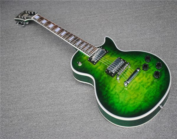 

igh quality new arrival green wavy custom electric guitar chibson