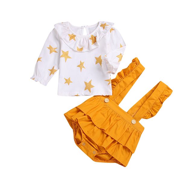 

girls clothing sets kids white cotton long sleeve shirt +overall jumpsuit 2pcs/set girls fashion suits children clothing 3 colors z11