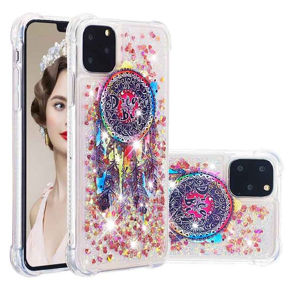 

shining quicksand cherry flower phone case for iphone 11 2020 bling dynamic flamingo sequins back cover for iphone x xs max 7 8 6s 6 plus