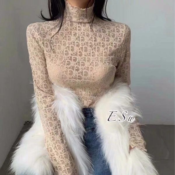 

lace base] female blouse fairy high collar temperament lace base unlined upper garment female, average size, 75 ~ 120 jin, White