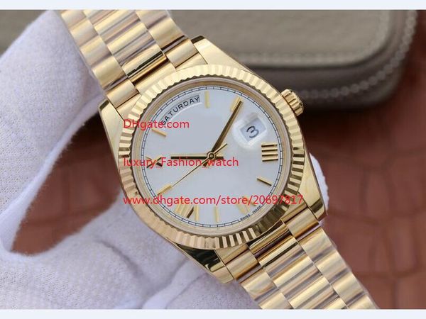 

фабрика поставщиков высочайшее качество luxury наручные часы новые 41mm 228235 белый циферблат роман из нержавеющей стали автоматическая муж, Slivery;brown